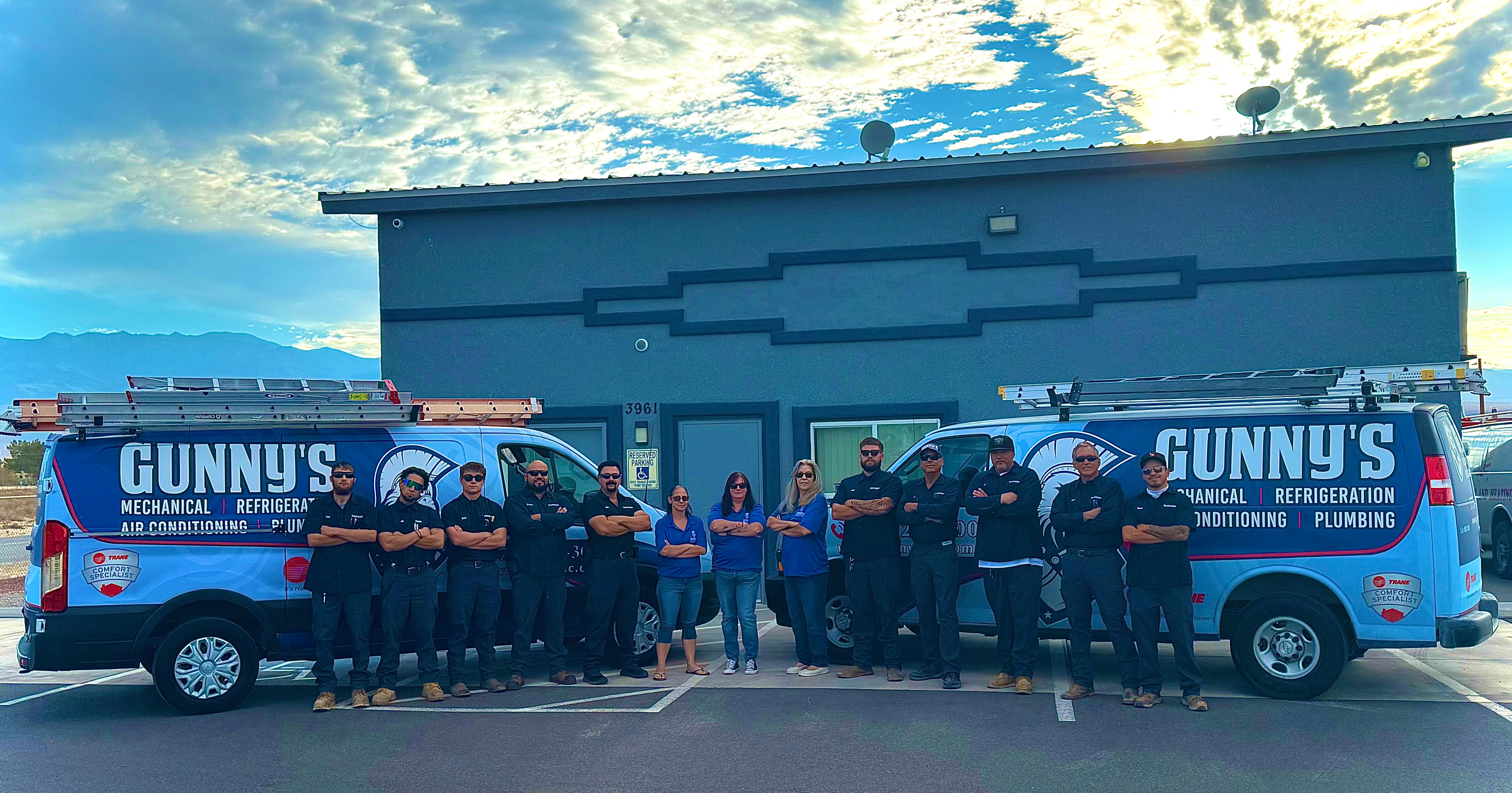 Gunny's professional HVAC and plumbing technicians at headquarters